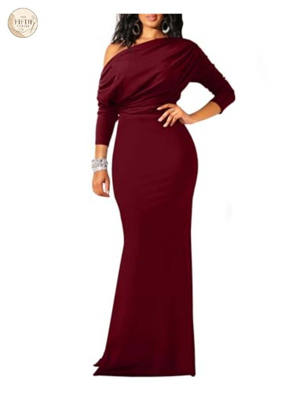 Women Long Sleeve Off Shoulder Mermaid Formal Dress